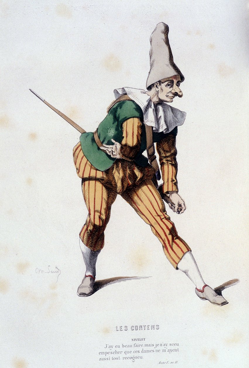 एडौर्ड फोरनियर द्वारा "" लेस कॉन्टेन्स "" (1584 में ओडेट डी टर्नबे द्वारा), "" मोलिरे से पहले 16 वें और 17 वें स्कूल में फ्रांसीसी थिएटर "" में निवेलेट। द्वारा अज्ञात कलाकार