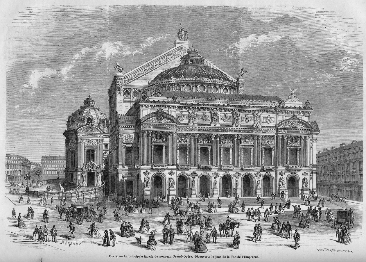 1867 में ओपेरा गार्नियर। द्वारा अज्ञात कलाकार