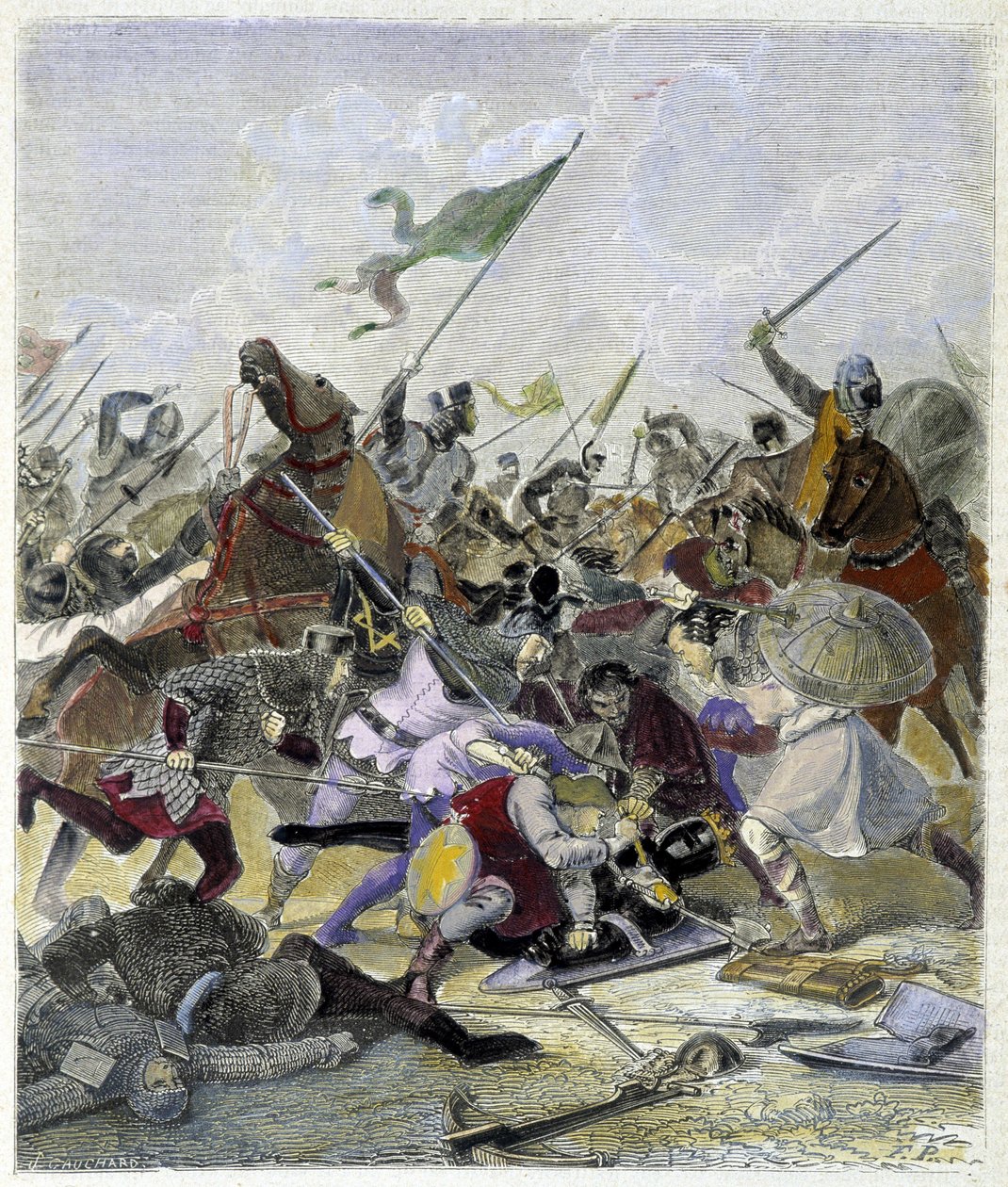 ओथॉन 1er (912-973) रोम में विद्रोहियों द्वारा आश्चर्यचकित - "हिस्टोइरे डेस पोप्स" में, मौरिस लाचत्रे द्वारा द्वारा अज्ञात कलाकार