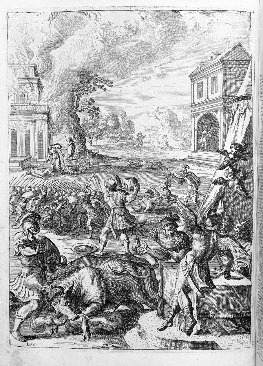 Ovide (Ovid) - पुस्तक १५ के लिए चित्रण - (Ovid's Metamorphoses book um Marks 15 th. Farnabii।) थॉमस फ़ार्नबी (फ़रनाब) द्वारा नोट (१५७५-१६४७) द्वारा अज्ञात कलाकार