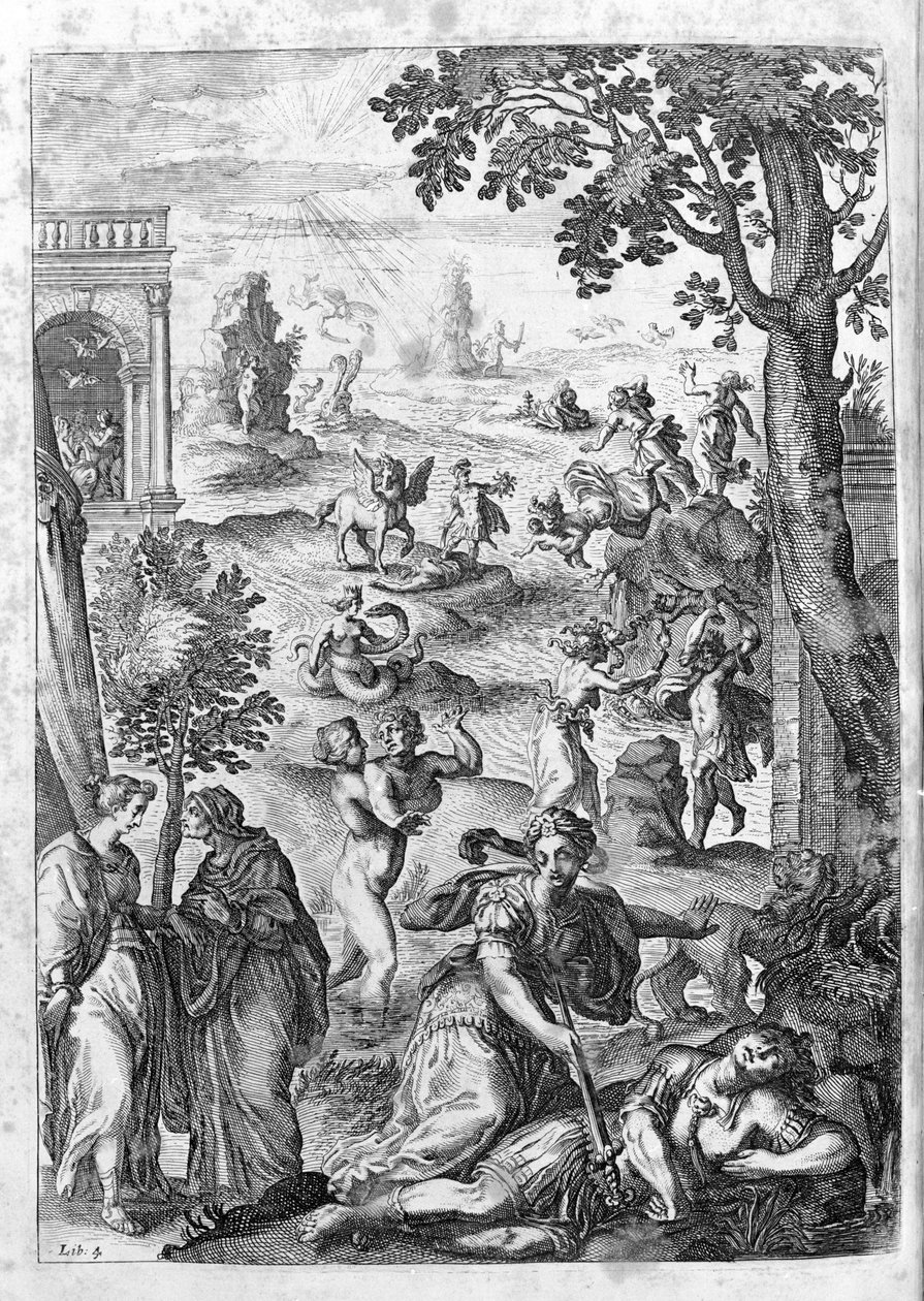Ovide (Ovid) - पुस्तक १५ के लिए चित्रण - (Ovid's Metamorphoses book um Marks 15 th. Farnabii।) थॉमस फ़ार्नबी (फ़रनाब) द्वारा नोट (१५७५-१६४७) द्वारा अज्ञात कलाकार