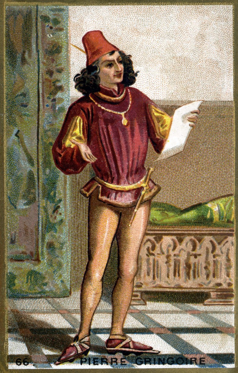 पियरे ग्रिंगोइरे (1475 - 1538), फ्रांसीसी नाटकीय कवि। 19वीं सदी की क्रोमोलिथोग्राफी। द्वारा अज्ञात कलाकार