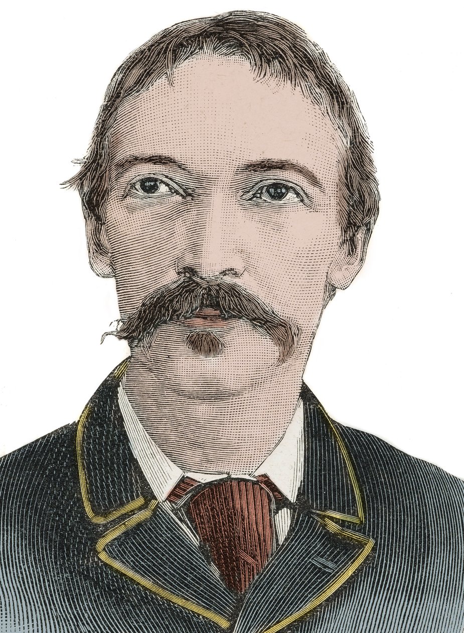 पोर्ट्रेट रॉबर्ट लुई स्टीवेन्सन (1850-1894) - ब्रिटिश लेखक द्वारा अज्ञात कलाकार