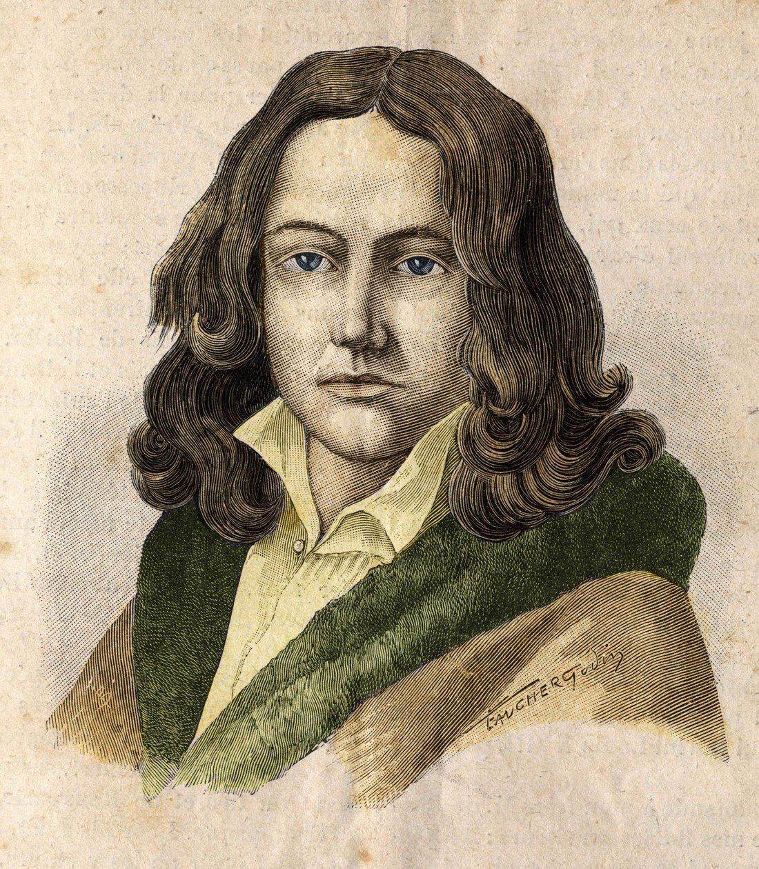 एडेलबर्ट डी चामिसो (1781 - 1838) का पोर्ट्रेट - "" लेस कंटेम्पोरेन्स "" में, और 19 वीं शताब्दी के अंत में। द्वारा अज्ञात कलाकार