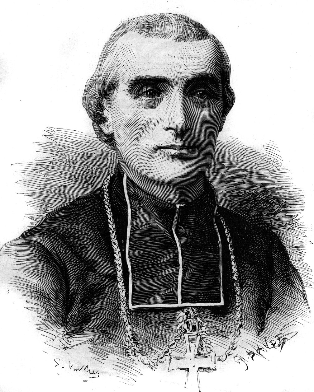 एडोल्फ पेरौड का पोर्ट्रेट (1828-1906), फ्रांसीसी चर्च आदमी और शिक्षाविद। 17 जून 1882 के "" ले मोंडे इलस्ट्र्रे "" एन ° 1316 में उत्कीर्णन। द्वारा अज्ञात कलाकार
