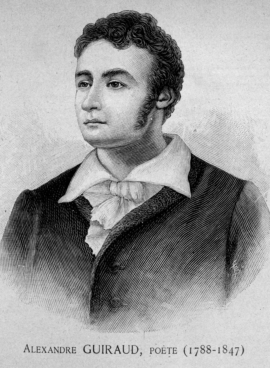 अलेक्जेंड्रे गुइरॉड का पोर्ट्रेट, कवि (1788-1847) - ग्रेव। 19 वी सदी द्वारा अज्ञात कलाकार