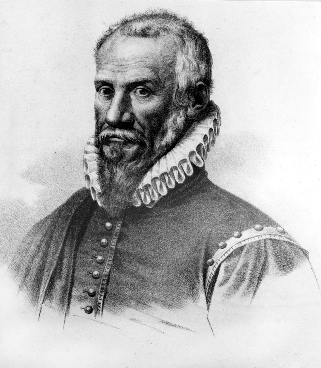 एम्ब्रोज़ पारे का पोर्ट्रेट (1509-1590), फ्रेंच सर्जन द्वारा अज्ञात कलाकार