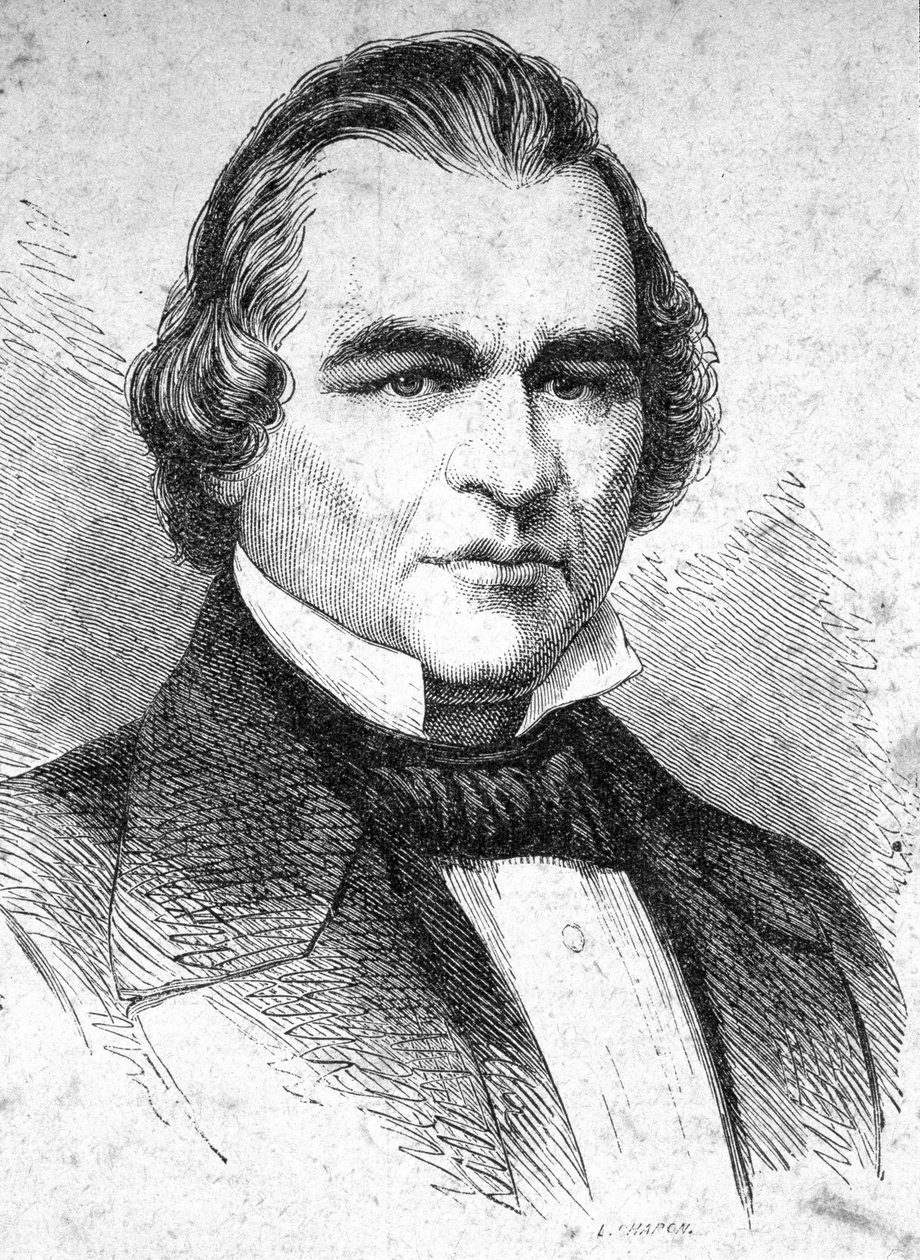 एंड्रयू जॉनसन का पोर्ट्रेट (1808 - 1875) अमेरिकी राजनेता - "" द कंटेम्पोरेन्स "" में, और 19 वीं शताब्दी के अंत में। द्वारा अज्ञात कलाकार
