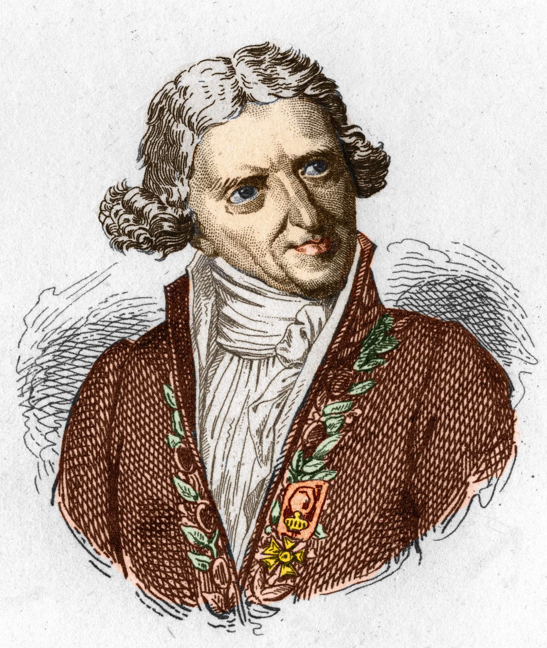 एंटोनी ऑगस्टिन पारमेंटियर (1737 - 1813) का पोर्ट्रेट, फ्रांसीसी सैन्य फार्मासिस्ट और कृषि विज्ञानी। 1845 से उत्कीर्णन। द्वारा अज्ञात कलाकार