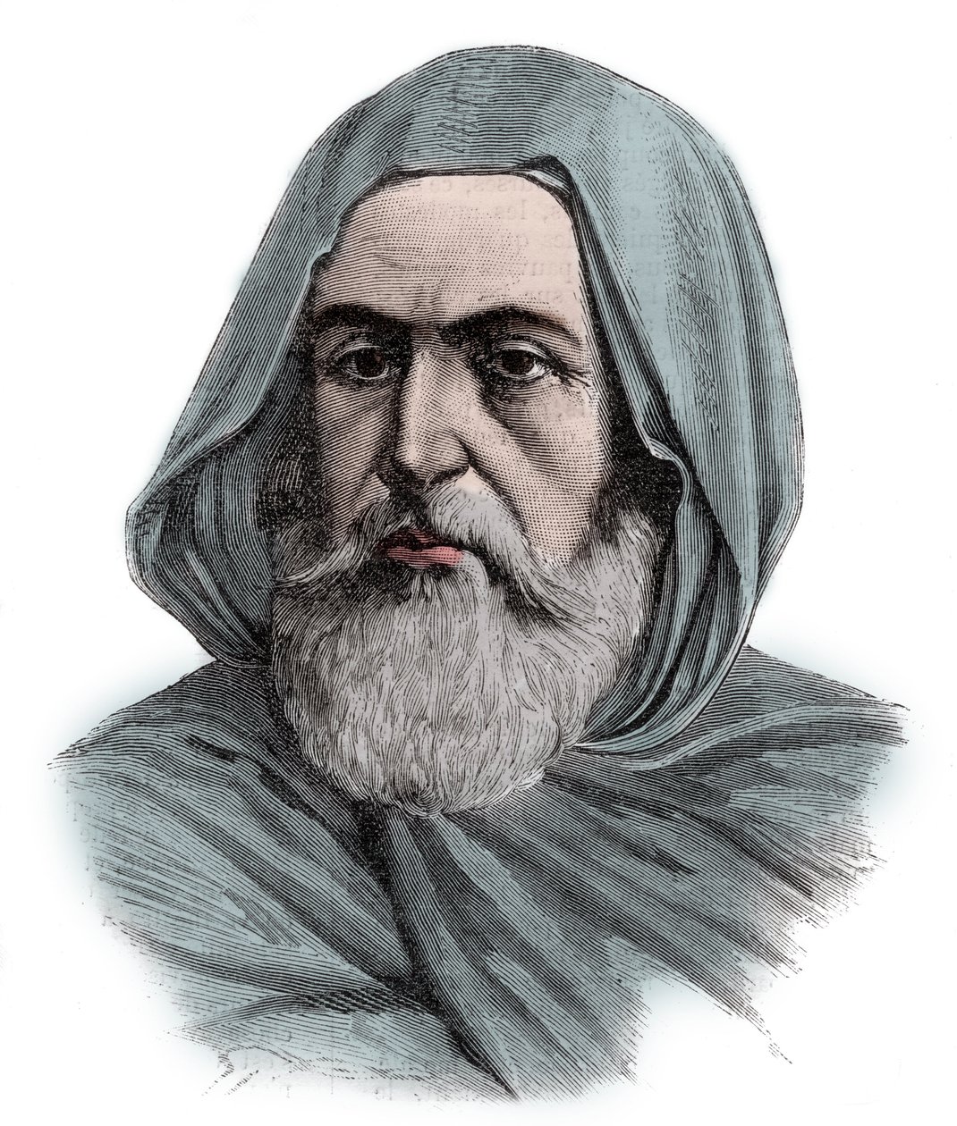 बेन माही एड दीन अब्द अल कादर (अब्द अल-कादर) (1808 - 1883) का पोर्ट्रेट ABDELKADER, काजल के अमीर, सैन्य और धार्मिक नेता - उत्कीर्णन 1883 द्वारा अज्ञात कलाकार