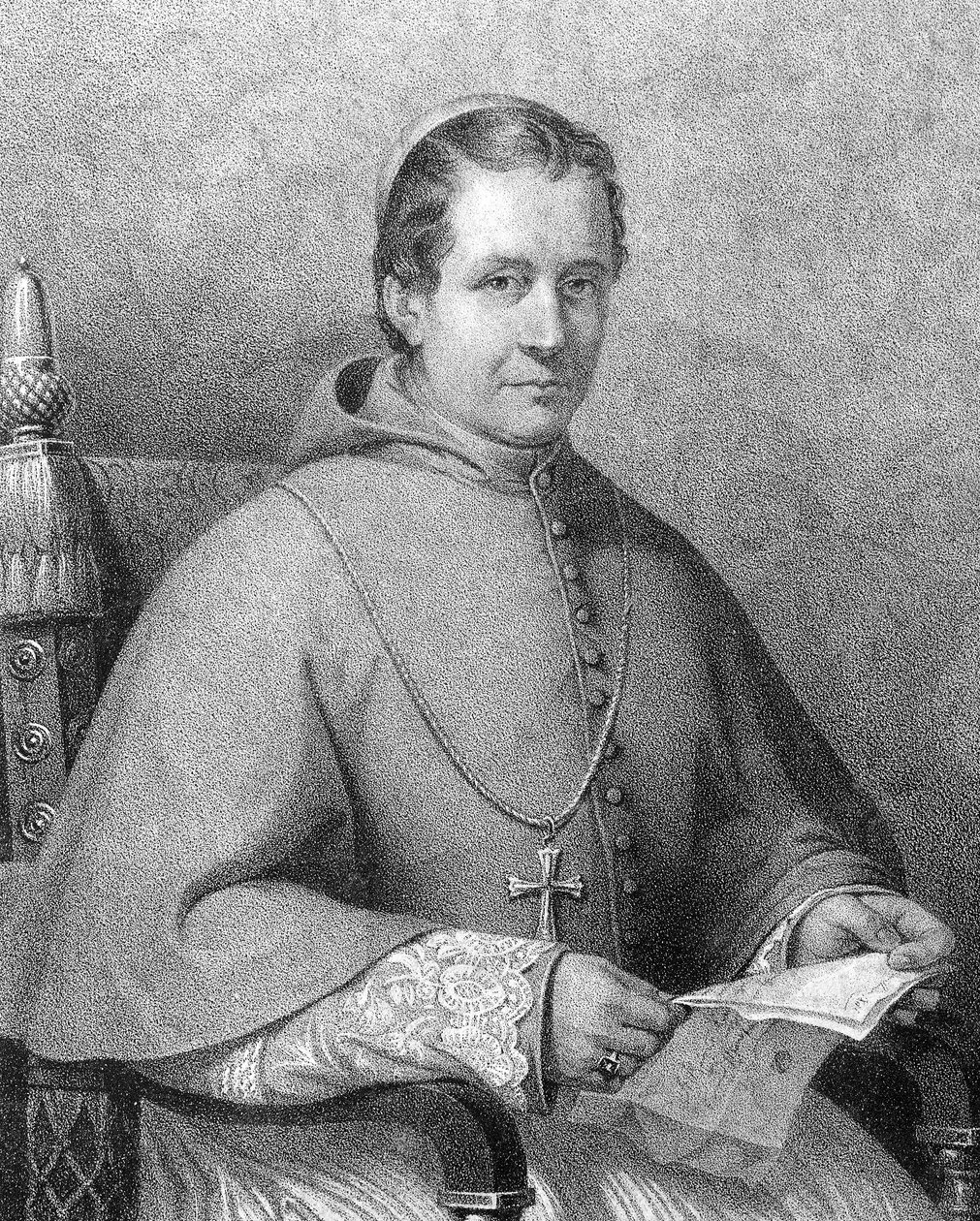 1846 से 1878 तक कार्डिनल जियोवानी मारिया मस्ताई फेरेटी (1792-1878), पोप पायस (पायस) IX का पोर्ट्रेट द्वारा अज्ञात कलाकार