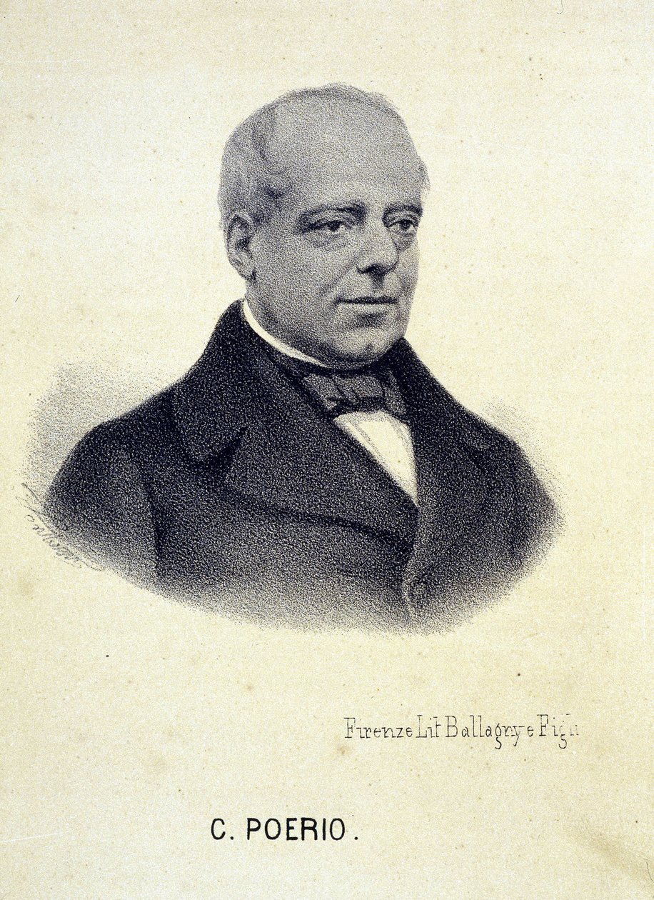 कार्लो पोएरियो का पोर्ट्रेट (1803 - 1867), इतालवी क्रांतिकारी। द्वारा अज्ञात कलाकार