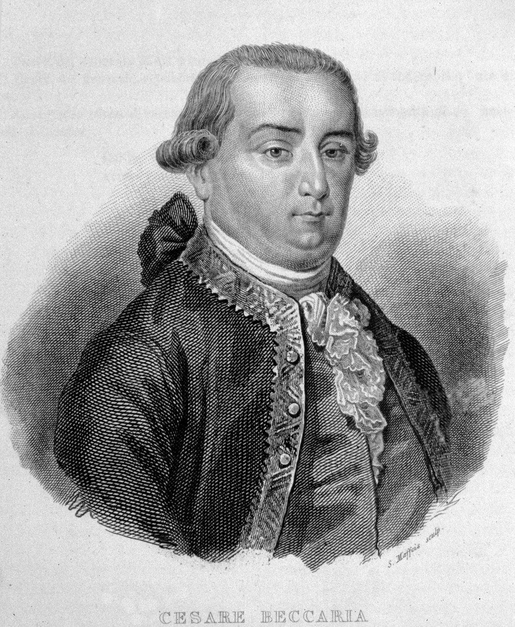 सेसारे बोन्साना का पोर्ट्रेट, मार्क्विस डी बेकेरिया (1738 - 1794), इतालवी न्यायविद। द्वारा अज्ञात कलाकार