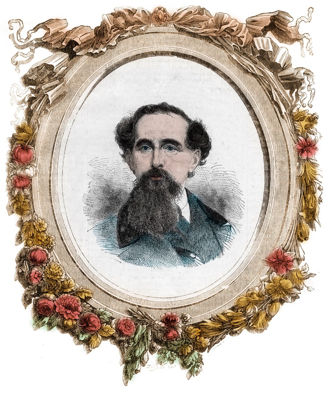 चार्ल्स डिकेंस का पोर्ट्रेट (1812-1870) अंग्रेजी उपन्यासकार, उत्कीर्णन द्वारा अज्ञात कलाकार