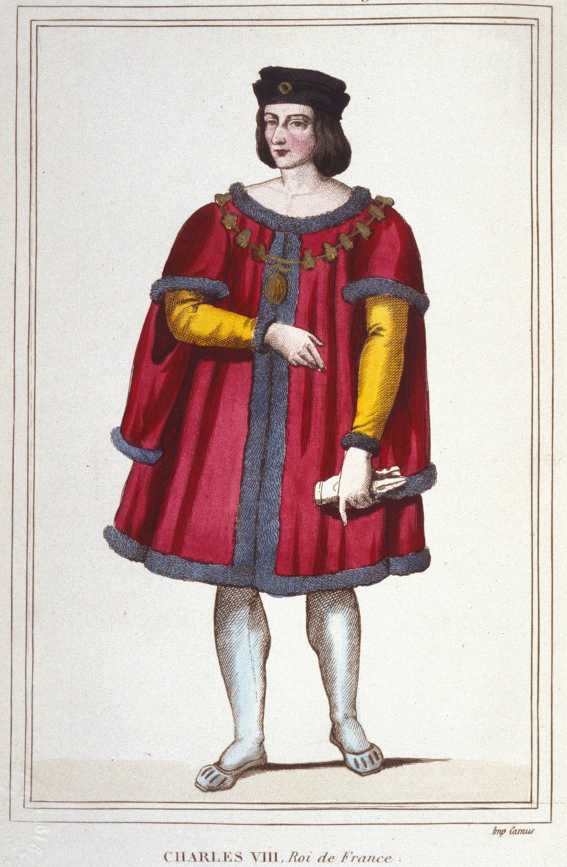 चार्ल्स VIII (1470 - 1498) का पोर्ट्रेट, 1830 . से उत्कीर्ण फ्रांस के राजा द्वारा अज्ञात कलाकार