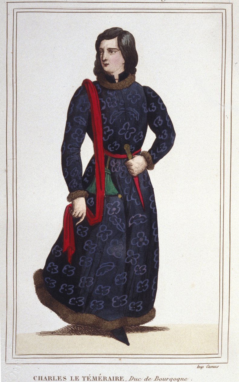 चार्ल्स द बोल्ड का पोर्ट्रेट (1433-1477), ड्यूक ऑफ बरगंडी। 1830 . की नक्काशी द्वारा अज्ञात कलाकार