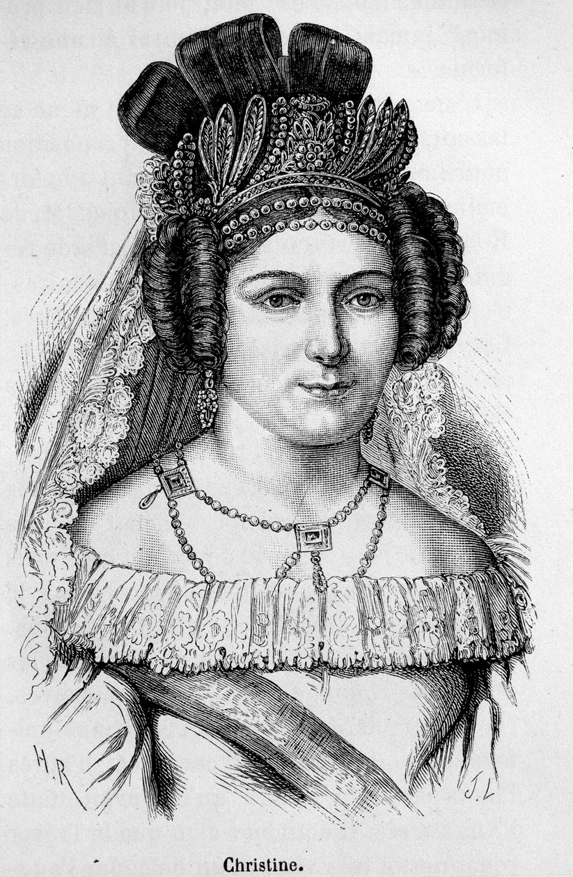 क्रिस्टीन डी स्यूडे के पोर्ट्रेट को क्वीन क्रिस्टीन (1626-1689) कहा जाता है। द्वारा अज्ञात कलाकार
