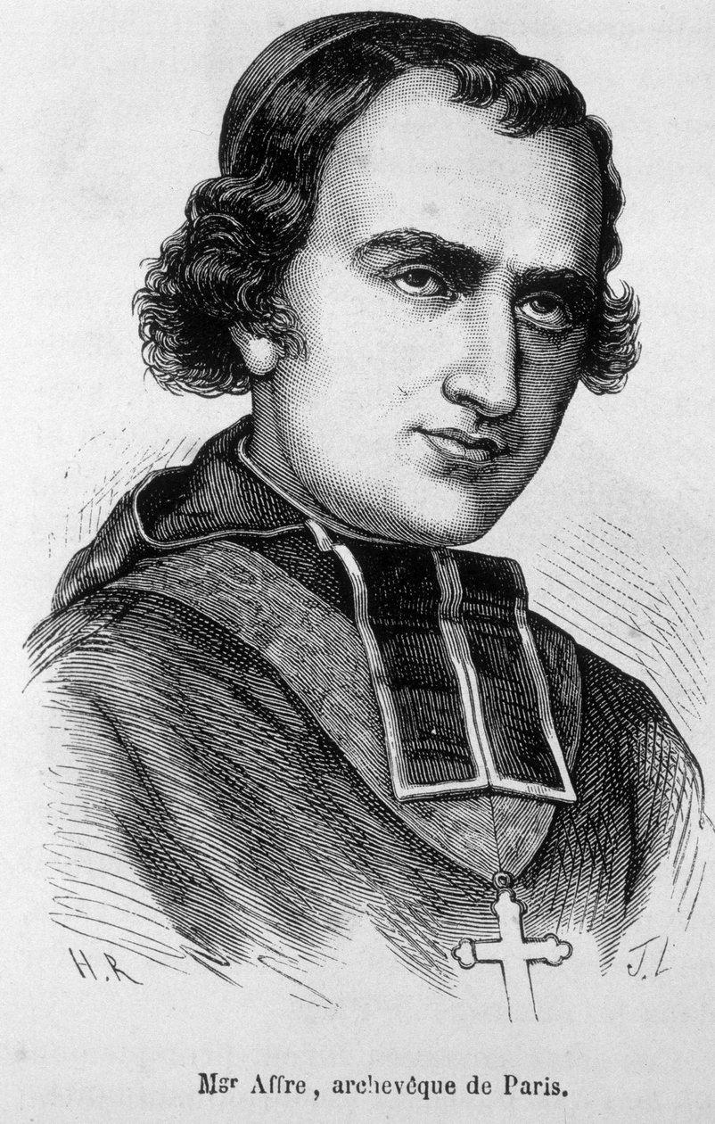 पेरिस के पुरातन डेनिस ऑगस्टे एफ़्रे (1793-1848) का पोर्ट्रेट। द्वारा अज्ञात कलाकार