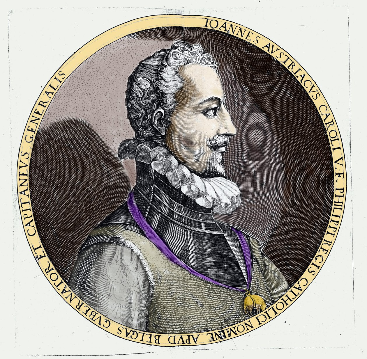 ऑस्ट्रिया के डॉन जुआन (1547-1578) का पोर्ट्रेट, चार्ल्स वी (1500 - 1558) का नाजायज बेटा। एनग्रेविंग द्वारा अज्ञात कलाकार