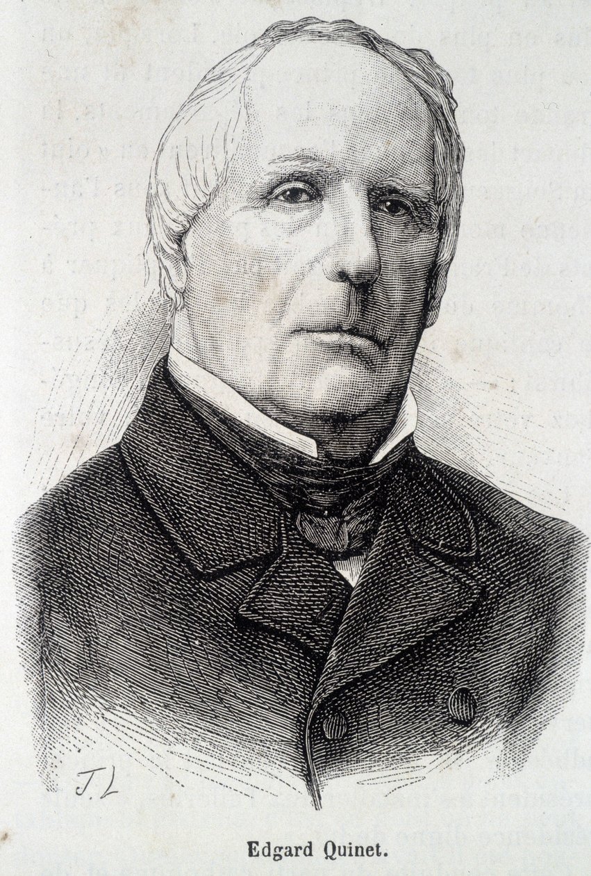 एडगर (एडगार्ड) क्विनेट का पोर्ट्रेट, फ्रांसीसी इतिहासकार (1803 - 1875) द्वारा अज्ञात कलाकार