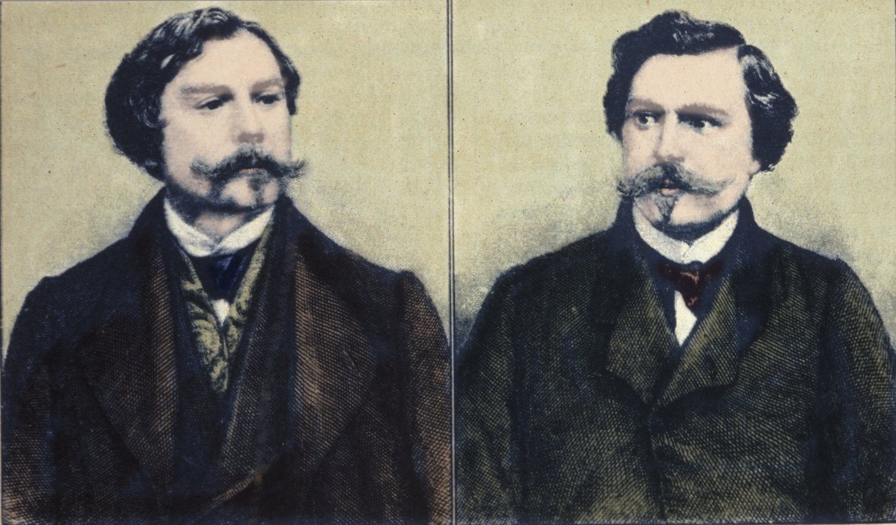 एडमंड गोनकोर्ट (1822-1896) और जूल्स गोनकोर्ट (1830-1870) भाइयों के लेखकों का पोर्ट्रेट। द्वारा अज्ञात कलाकार
