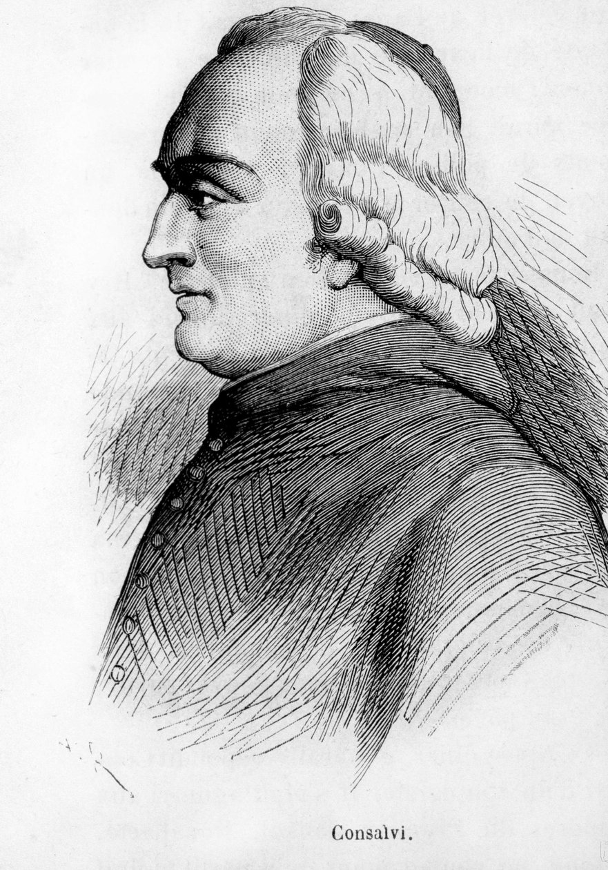 पायस VII के राज्य के कार्डिनल सचिव, Ercole Consalvi (1757-1824) का पोर्ट्रेट। द्वारा अज्ञात कलाकार