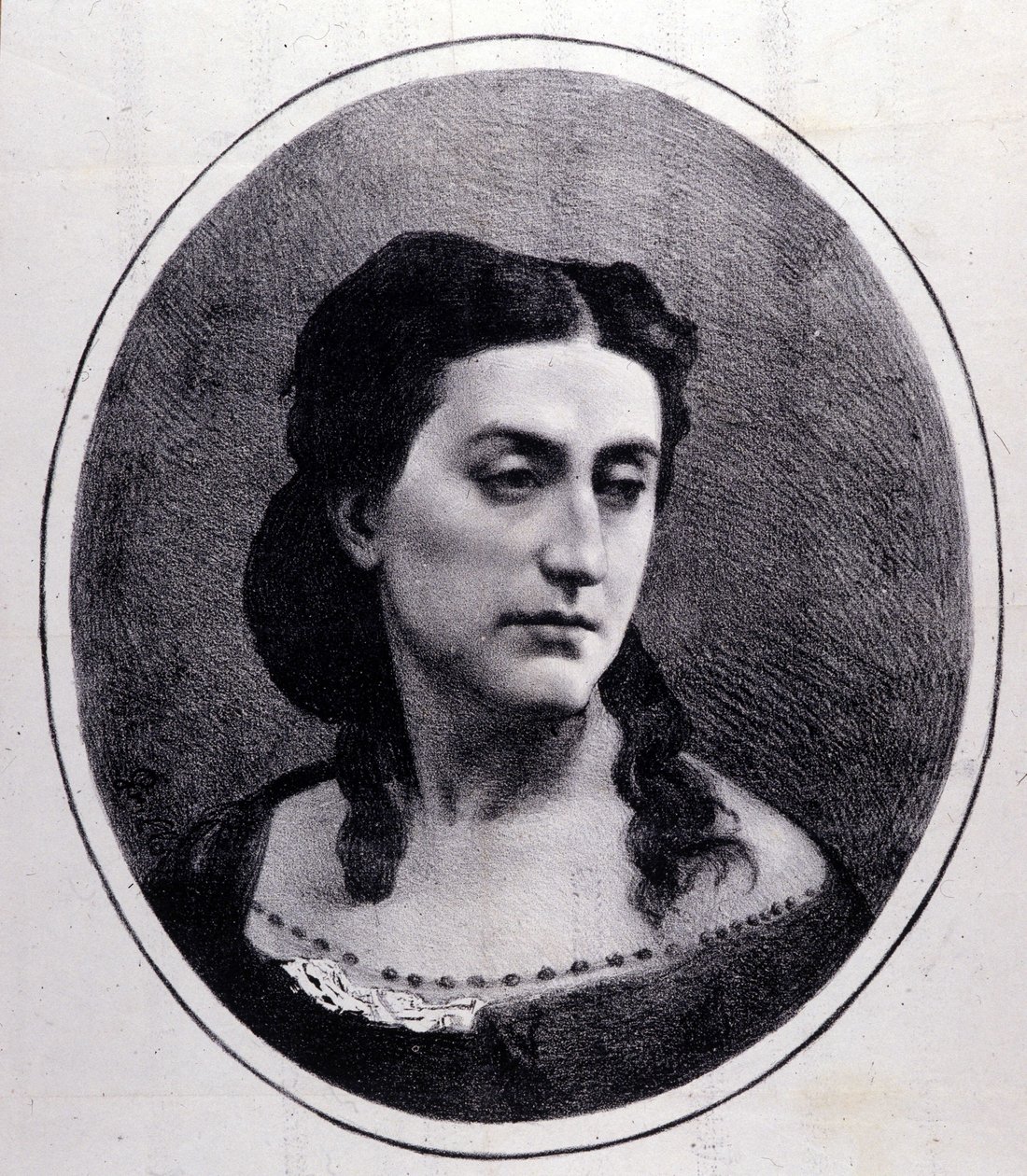 एर्मिनिया फ्रेज़ोलिनी का पोर्ट्रेट। इतालवी सोप्रानो (1818-1884)। द्वारा अज्ञात कलाकार