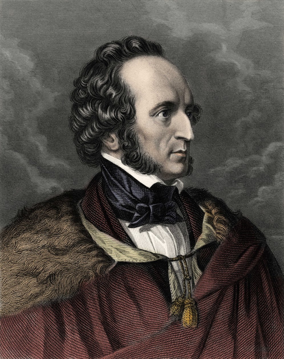 फेलिक्स मेंडेलसोहन बार्थोल्डी (1809-1847), जर्मन संगीतकार और कंडक्टर का पोर्ट्रेट। द्वारा अज्ञात कलाकार