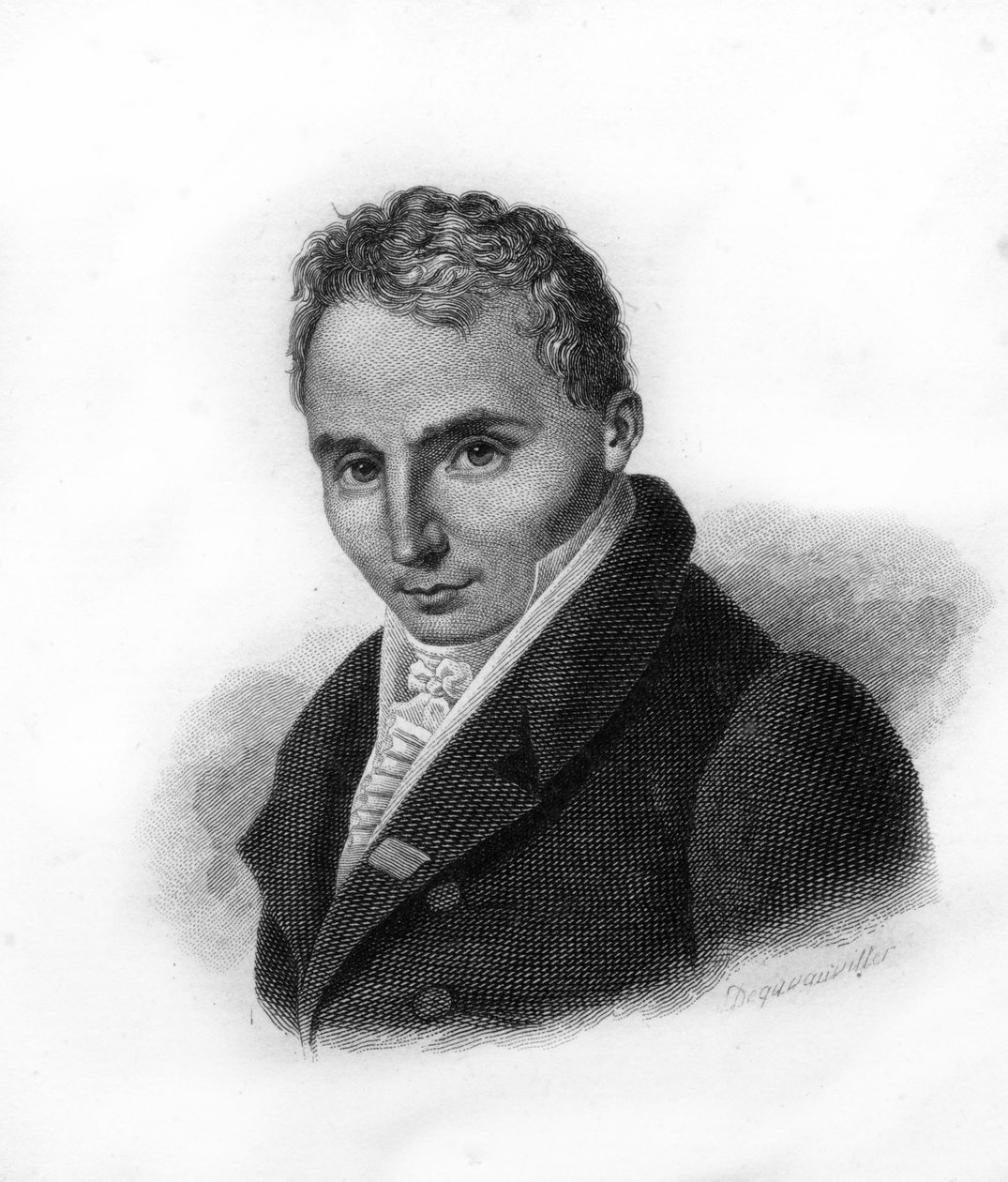 फर्डिनेंड हेरोल्ड (1791-1833) का पोर्ट्रेट, फ्रांसीसी संगीतकार - 19वीं शताब्दी का उत्कीर्णन द्वारा अज्ञात कलाकार