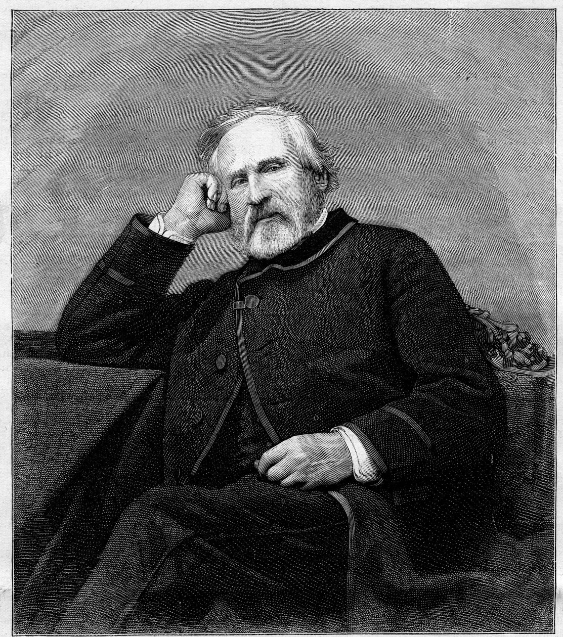 फ्रेंकोइस अगस्टे बायर्ड (1798-1882) का पोर्ट्रेट, फ्रांसीसी चित्रकार। 1 जुलाई 1882 के "" ले मोंडे इलस्ट्र्रे "" एन ° 1318 में उत्कीर्णन। द्वारा अज्ञात कलाकार