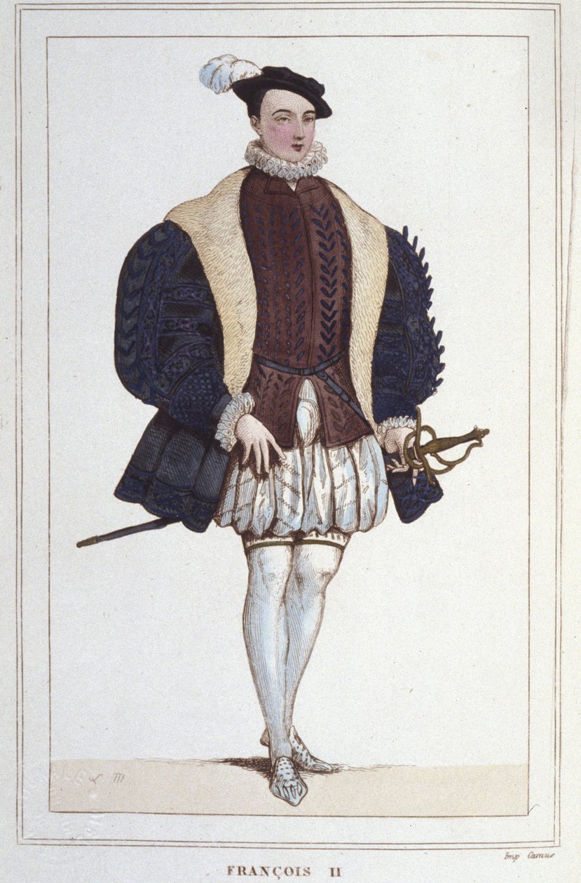 फ्रेंकोइस II (1544 - 1560) का पोर्ट्रेट, 1830 King से उत्कीर्ण फ्रांस के राजा द्वारा अज्ञात कलाकार
