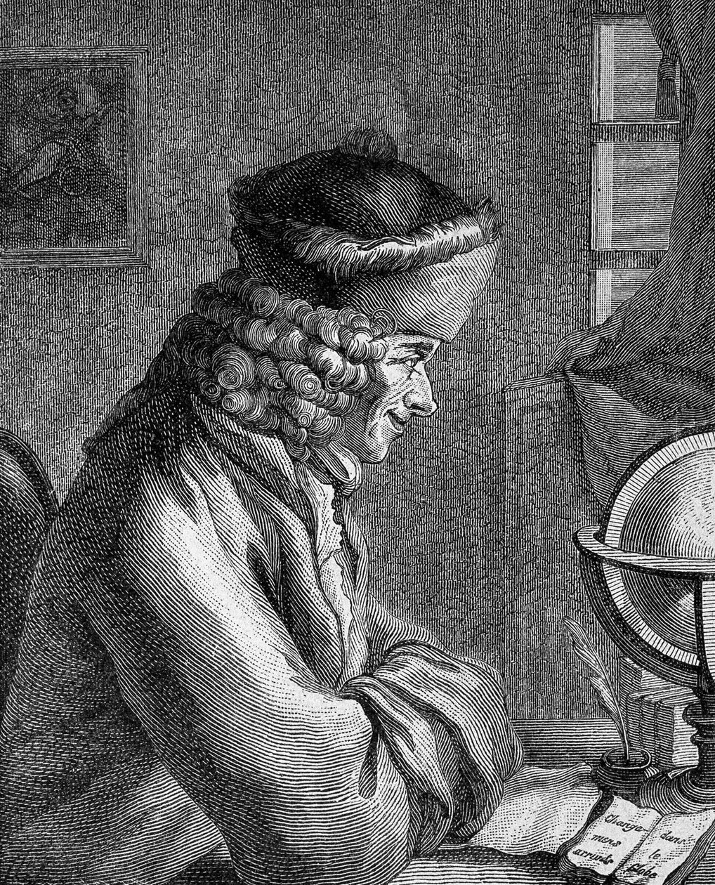 1764 में शैटॉ डे फ़र्नी में फ्रेंकोइस मैरी अरौएट डिट वोल्टेयर (1694 - 1778) का पोर्ट्रेट। द्वारा अज्ञात कलाकार