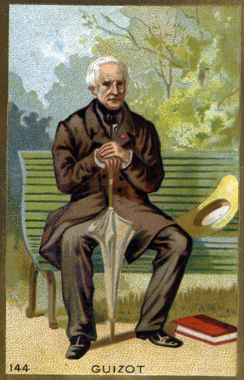 फ्रांकोइस गुइज़ोट का पोर्ट्रेट (1787 - 1874) फ्रांसीसी राजनीतिज्ञ और इतिहासकार। 19 वीं शताब्दी की क्रोमोलिथोग्राफी। द्वारा अज्ञात कलाकार