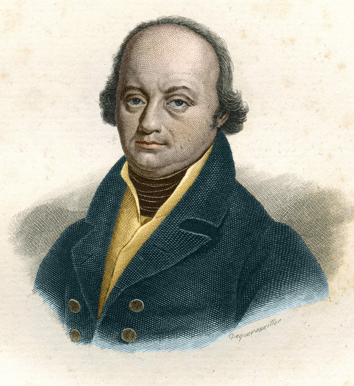 फ्रांज-जोसेफ गैल (फ्रांज जोसेफ) (1758 - 1828) का पोर्ट्रेट, जर्मन डॉक्टर, 19वीं शताब्दी का उत्कीर्णन द्वारा अज्ञात कलाकार