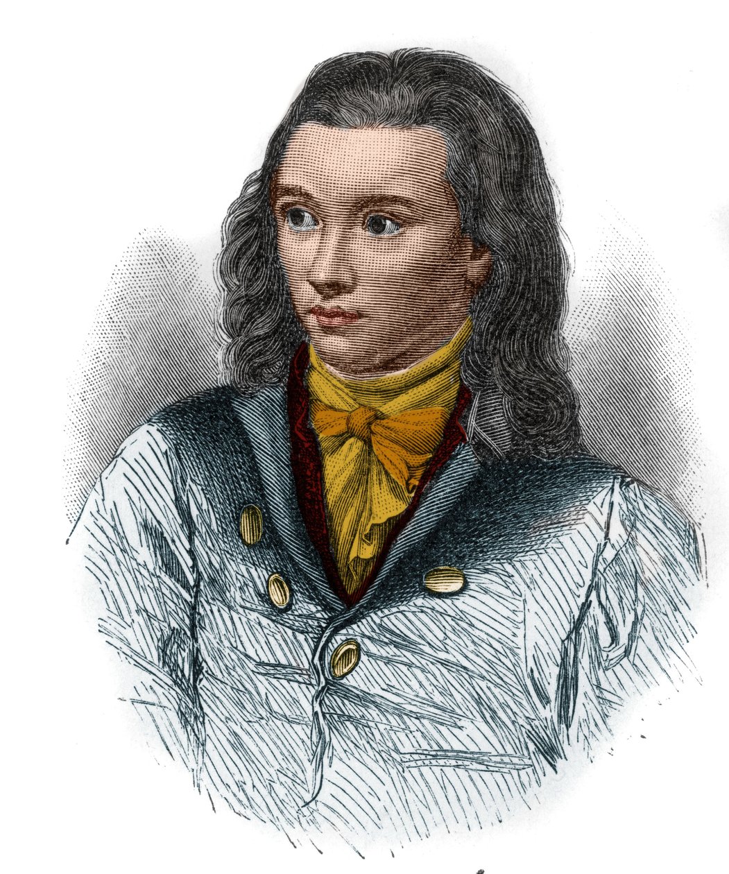 फ़्रेडरिक वॉन हार्डेनबर्ग का पोर्ट्रेट, डिट नोवालिस (1772-1801), रोमांटिक आंदोलन के जर्मन कवि। द्वारा अज्ञात कलाकार