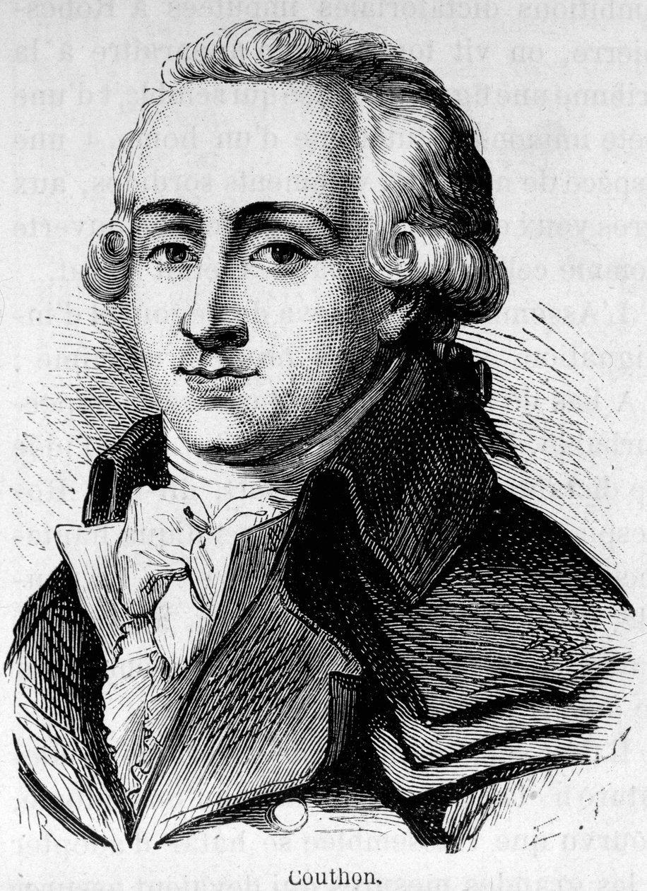 जॉर्जेस कॉथॉन का पोर्ट्रेट (1755-1794), फ्रांसीसी राजनीतिज्ञ। द्वारा अज्ञात कलाकार