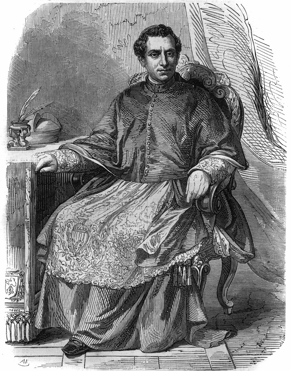 जियाकोमो एंटोनेली (1808-1878) का पोर्ट्रेट, इतालवी कार्डिनल और परमधर्मपीठीय सरकार के राज्य सचिव। द्वारा अज्ञात कलाकार