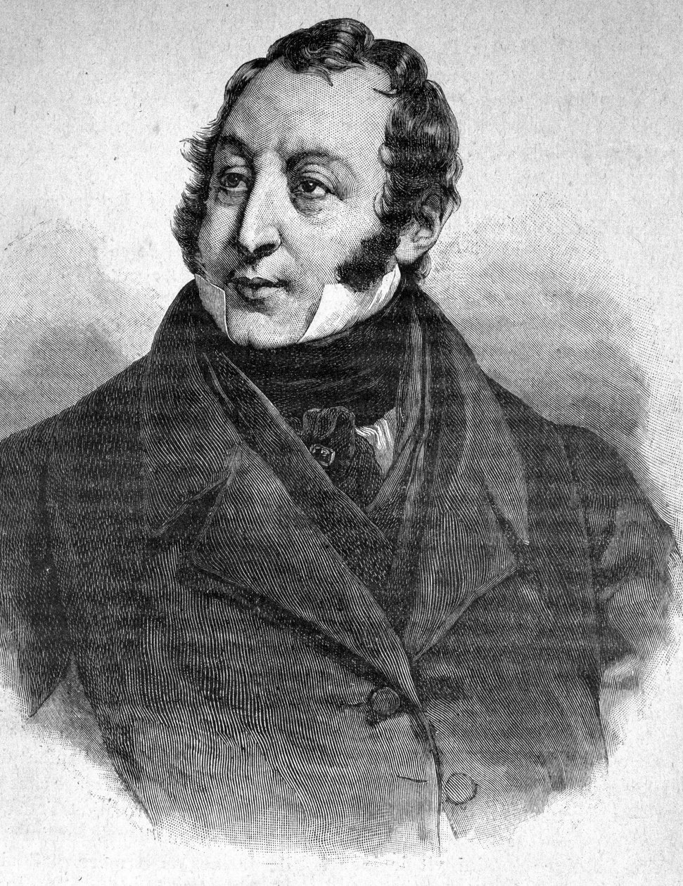 Gioacchino Rossini (1792-1868) का पोर्ट्रेट - "" द कंटेम्पोरेन्स "" में, और 19 वीं शताब्दी के अंत में। द्वारा अज्ञात कलाकार