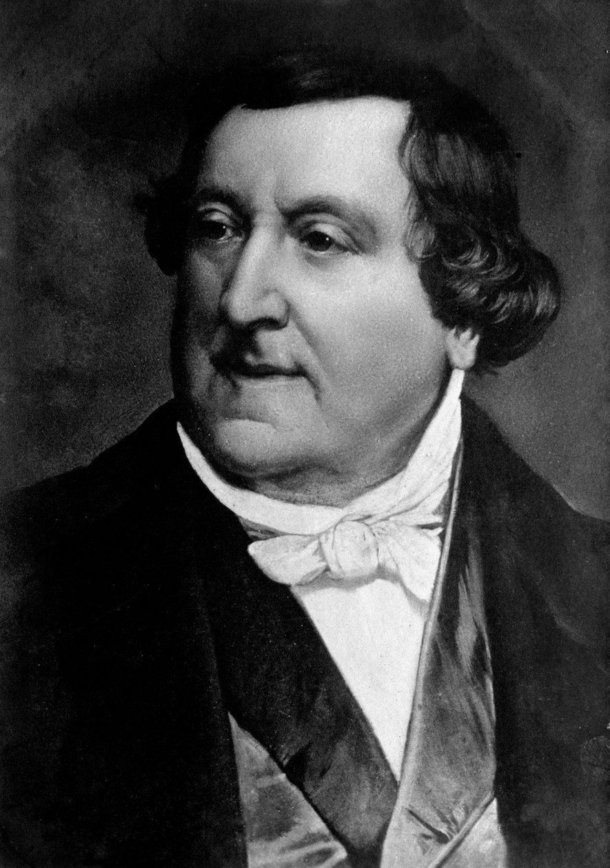 Gioacchino Rossini का पोर्ट्रेट (उत्कीर्णन) द्वारा अज्ञात कलाकार