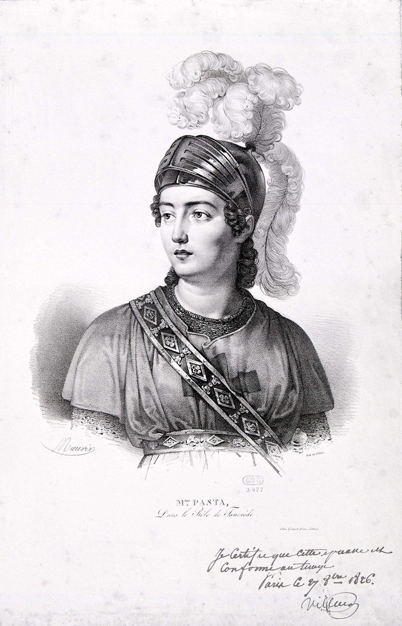 गिउडिट्टा पास्ता का पोर्ट्रेट (1797-1865)। द्वारा अज्ञात कलाकार