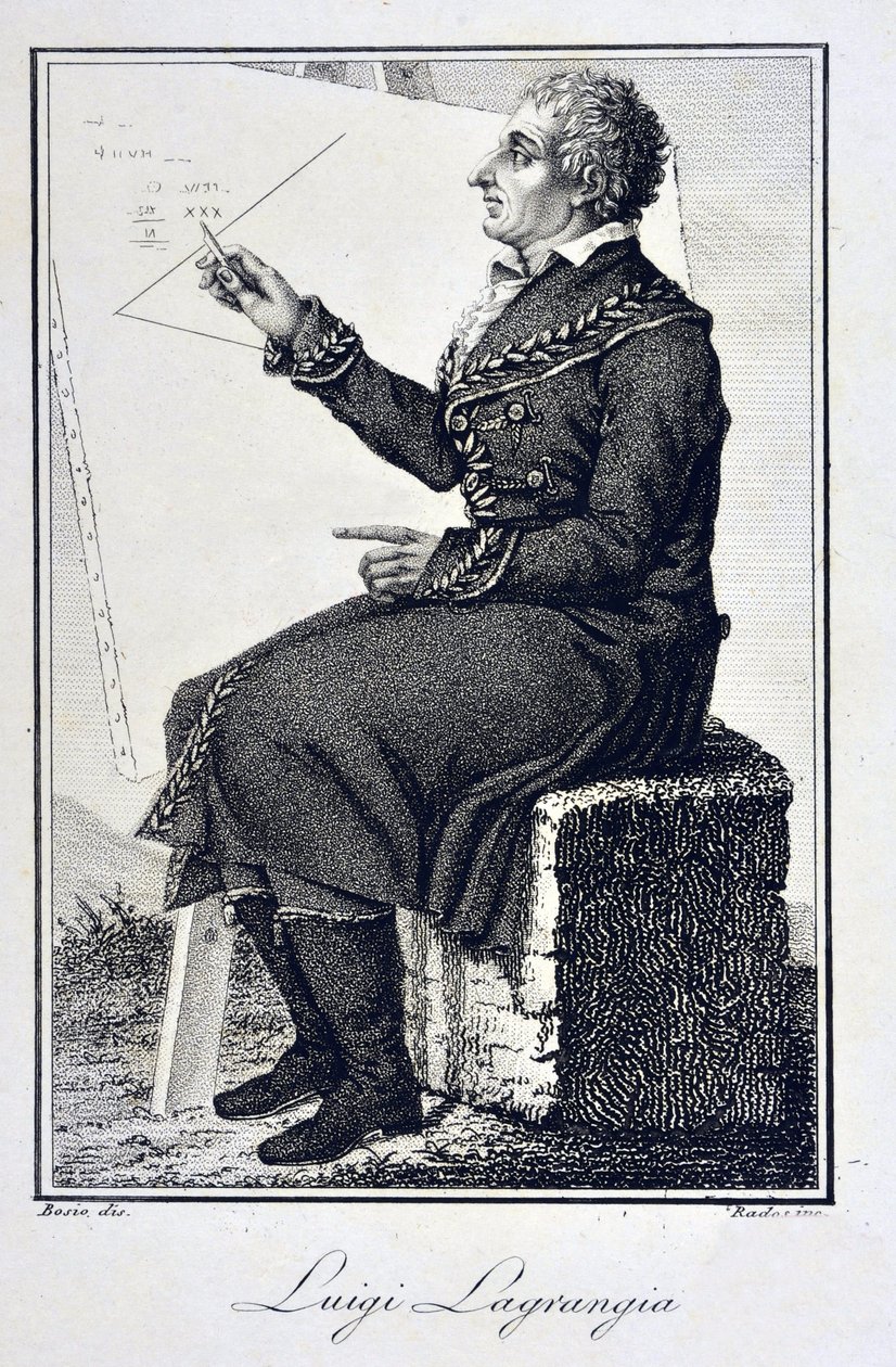 ज्यूसेप लुडोविको डे ला ग्रेंज टूरनियर का पोर्ट्रेट (1736 - 1813) - जोसेफ लुइस (जोसेफ-लुई), अर्ल ऑफ लैग्रेंज (1736-1813), फ्रांसीसी गणितज्ञ का पोर्ट्रेट द्वारा अज्ञात कलाकार