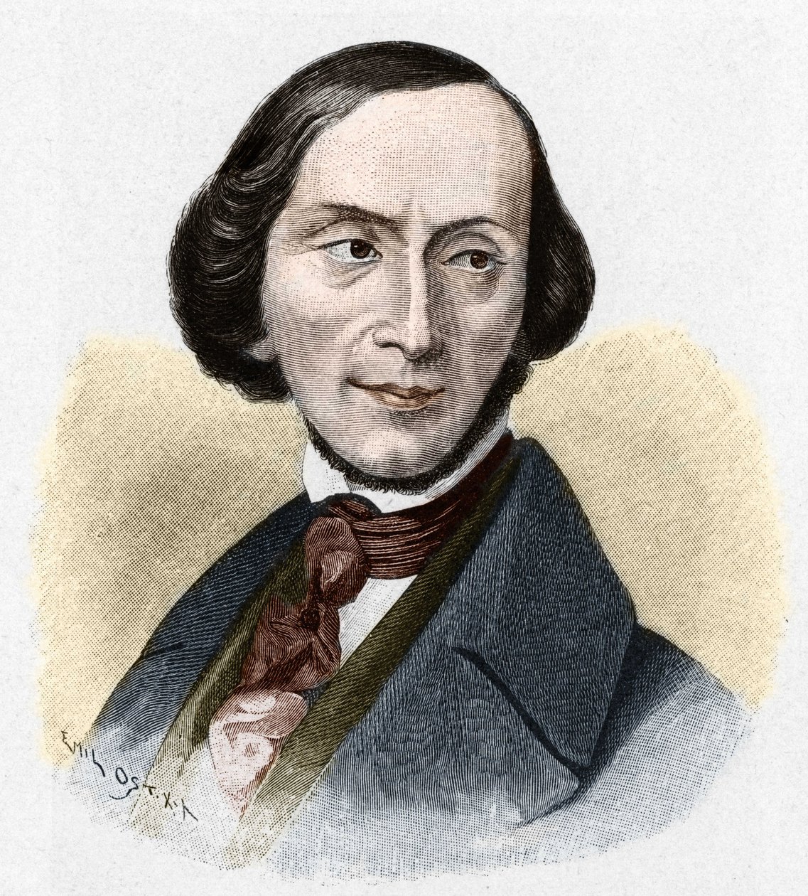 हंस क्रिश्चियन एंडरसन का पोर्ट्रेट (1805-1875), डेनिश लेखक। द्वारा अज्ञात कलाकार