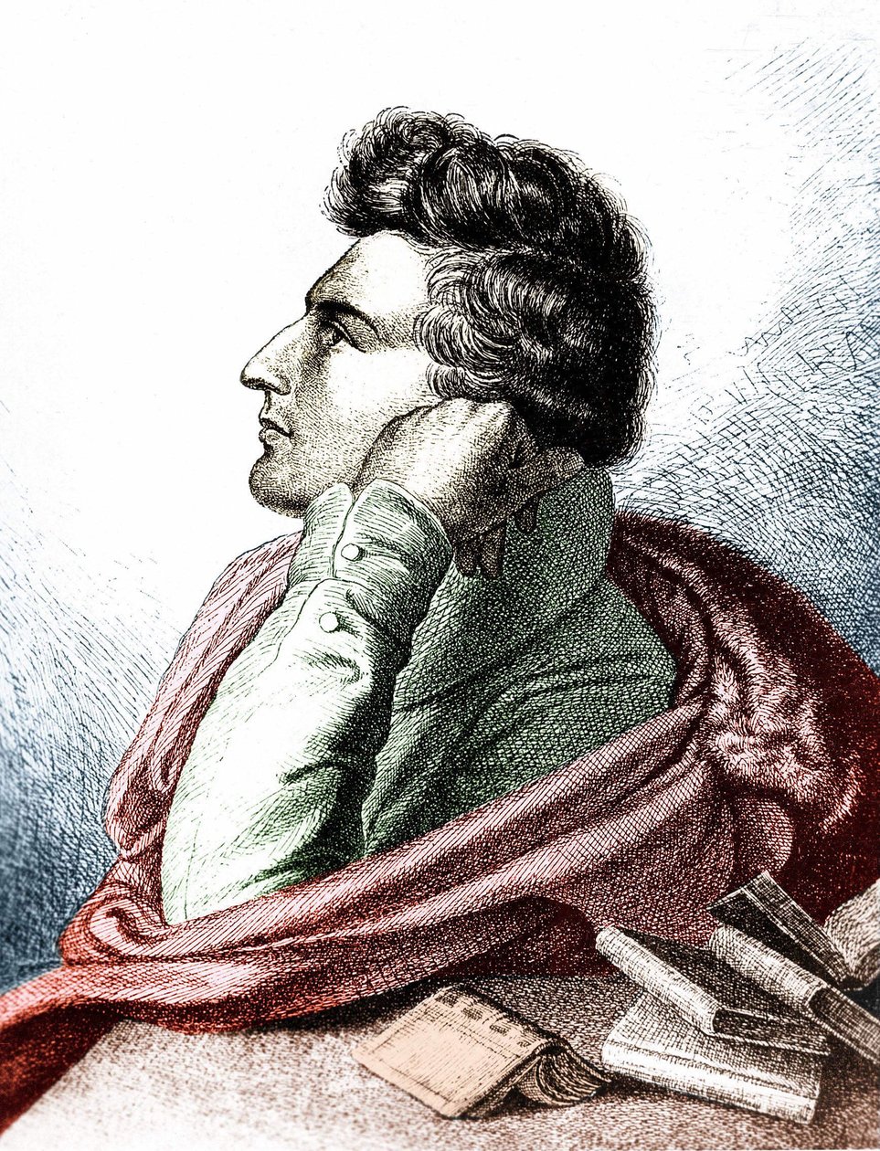 हेनरिक हेन का पोर्ट्रेट (1797 - 1856), जर्मन गीतकार कवि और प्रचारक द्वारा अज्ञात कलाकार