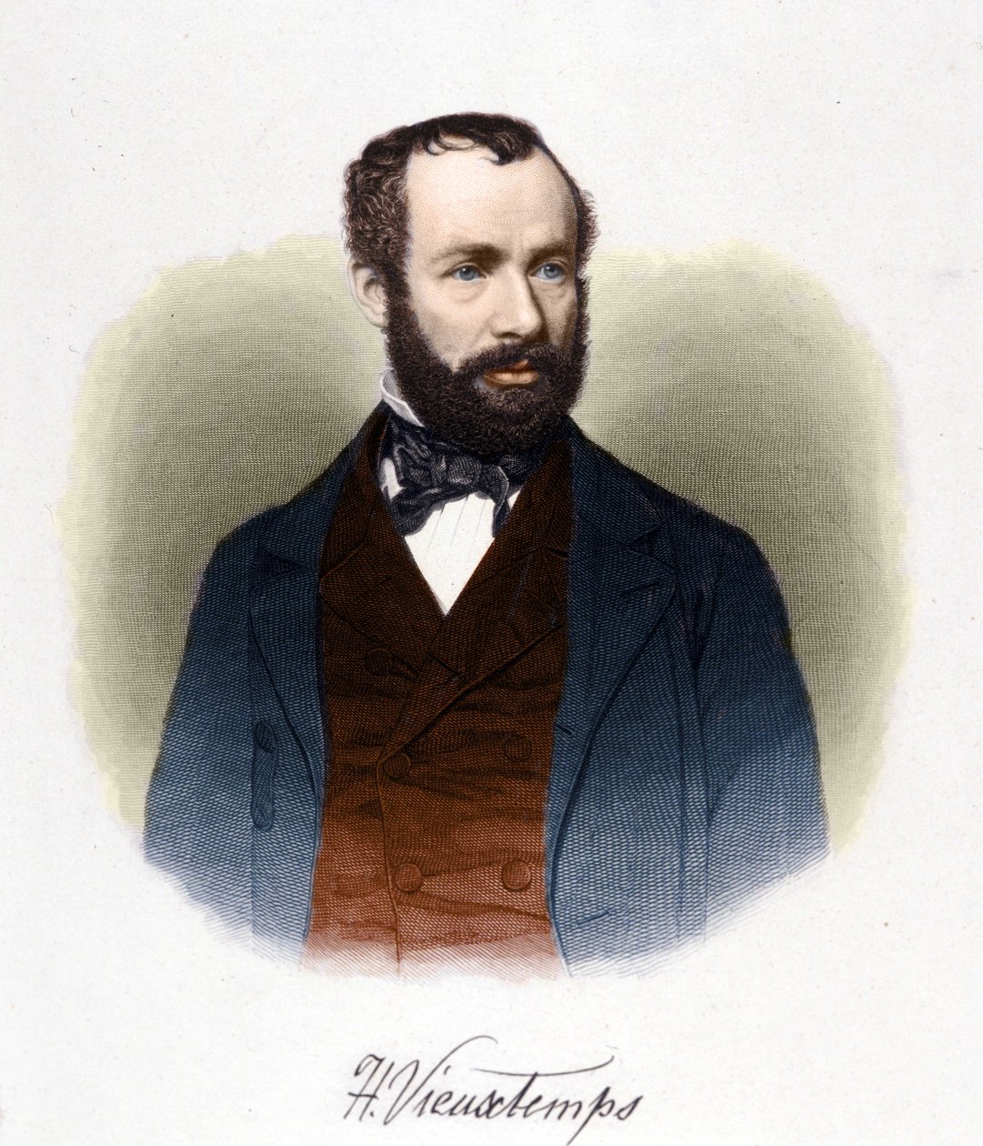हेनरी विएक्सटेम्प्स (1820-1881), बेल्जियम के कंडक्टर और संगीतकार का पोर्ट्रेट। द्वारा अज्ञात कलाकार