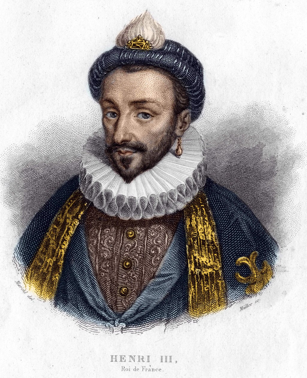 हेनरी III (1551 - 1589) का पोर्ट्रेट, फ्रांस के राजा ने 19वीं शताब्दी को उकेरा द्वारा अज्ञात कलाकार