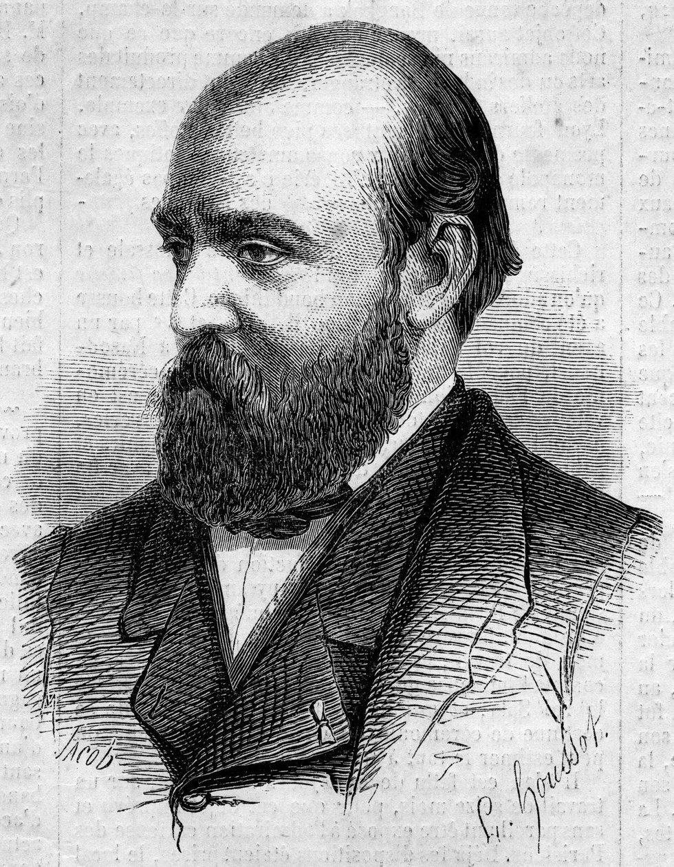 हेनरी मर्गर का पोर्ट्रेट (1822-1861), फ्रांसीसी लेखक। 2 फरवरी 1861 के "" ले मोंडे इलस्ट्रे "" संख्या ¡199 में उत्कीर्णन। द्वारा अज्ञात कलाकार