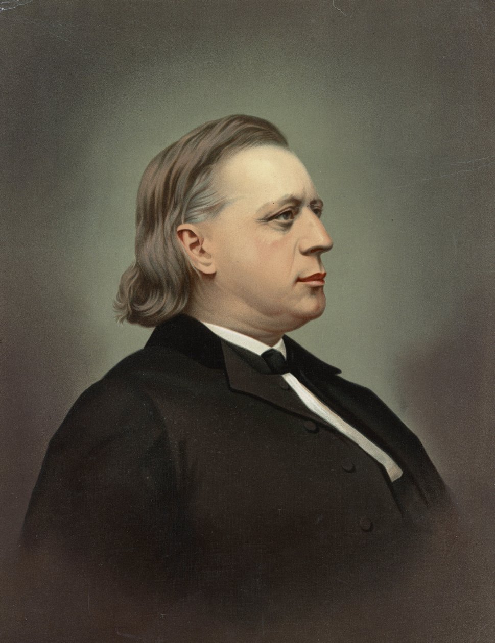 रॉकवुड एंड कंपनी क्रोमोलिथोग्राफी के लिए हेनरी वार्ड बीचर (1813-1887) का पोर्ट्रेट, सी। १८७१, निजी संग्रह द्वारा अज्ञात कलाकार