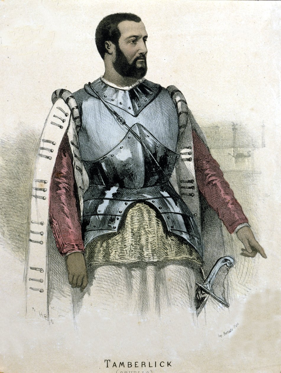 ओटेलो में इटालियन टेनर एनरिको टैम्बरलिक (1820 - 1869) का पोर्ट्रेट द्वारा Gioacchino Rossini द्वारा अज्ञात कलाकार