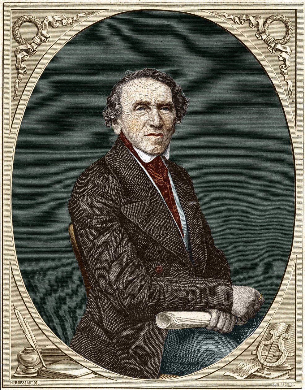 जैकब लिबमैन मेयरबीर (1791-1864), जर्मन संगीतकार का पोर्ट्रेट। द्वारा अज्ञात कलाकार
