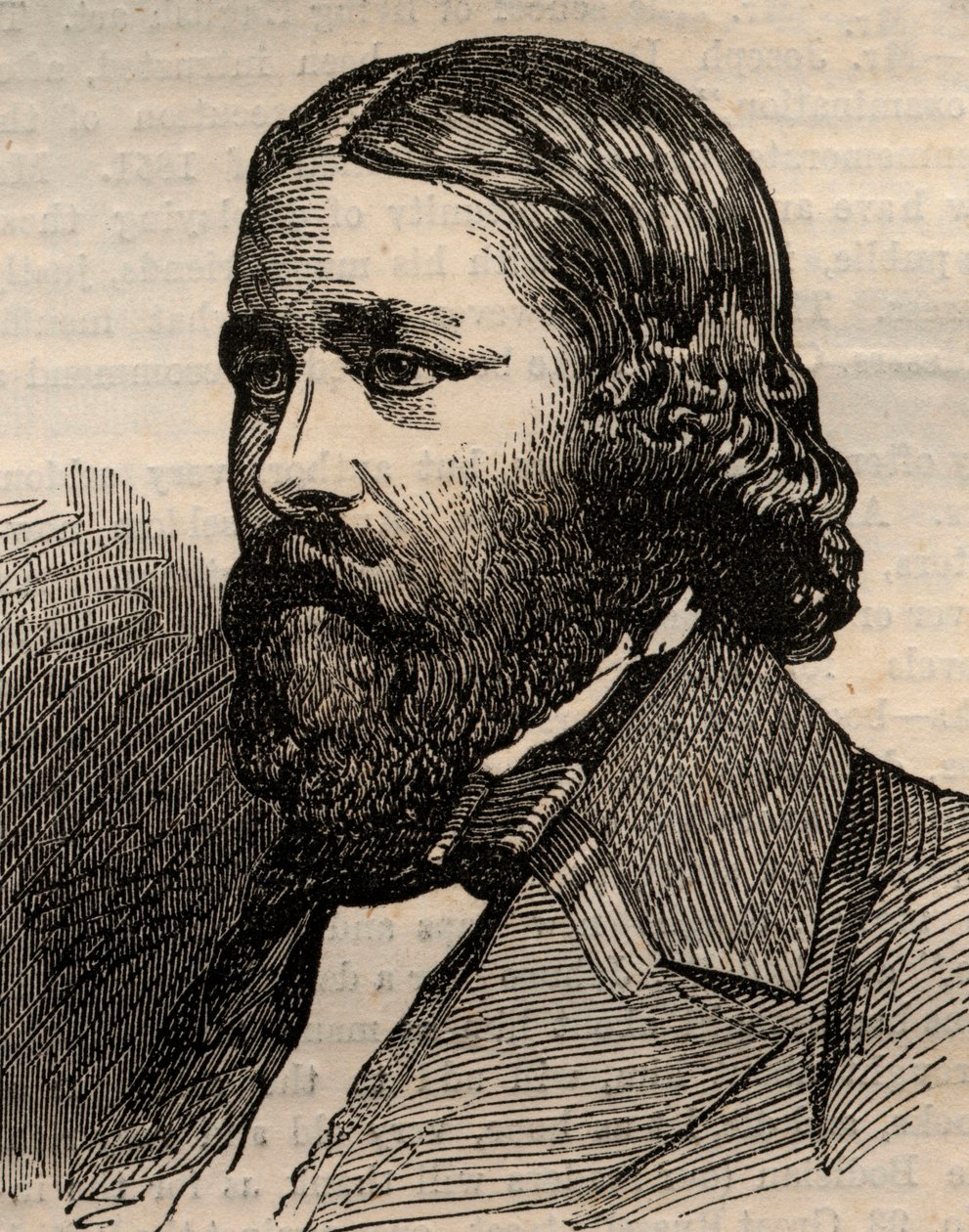 जेम्स रसेल लोवेल का पोर्ट्रेट (1819-1891), अमेरिकी कवि। 20 मार्च 1858 के "" द इलस्ट्रेटेड लंदन न्यूज "" में उत्कीर्णन। द्वारा अज्ञात कलाकार